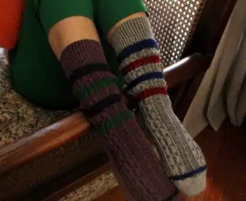 Chunky cable wool socks