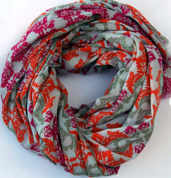 Patterned cotton scarf \ 100x180cm