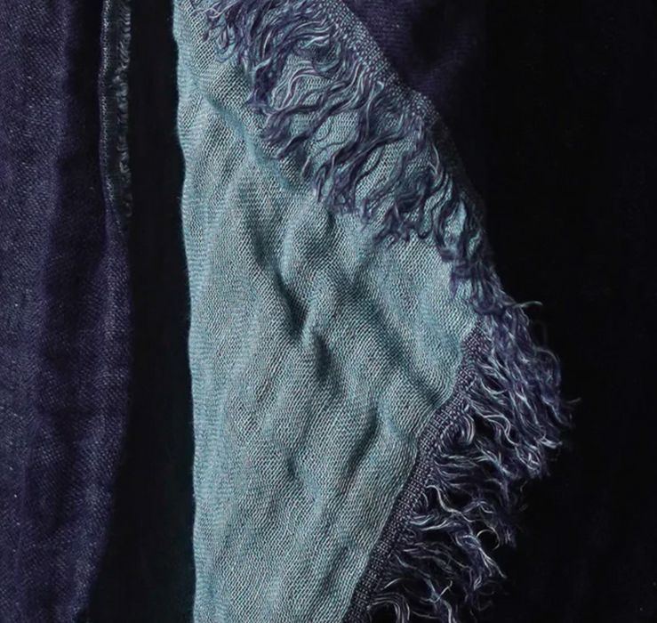 Two tone linen throw