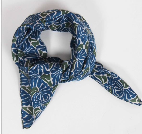 Mini silk scarf | Plumeria