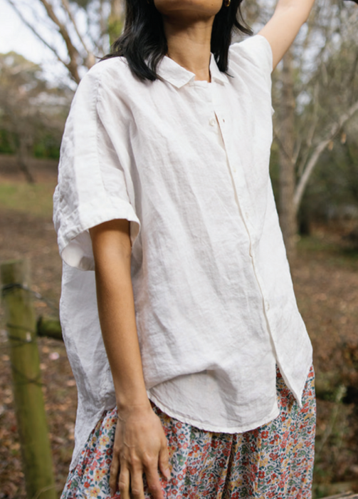 Pippi short sleeve linen blouse