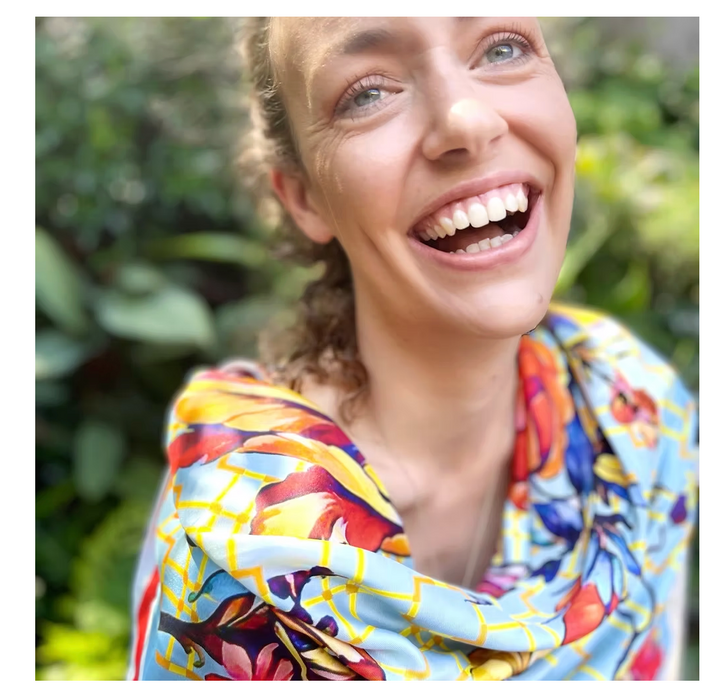 Bleu Francais silk scarf