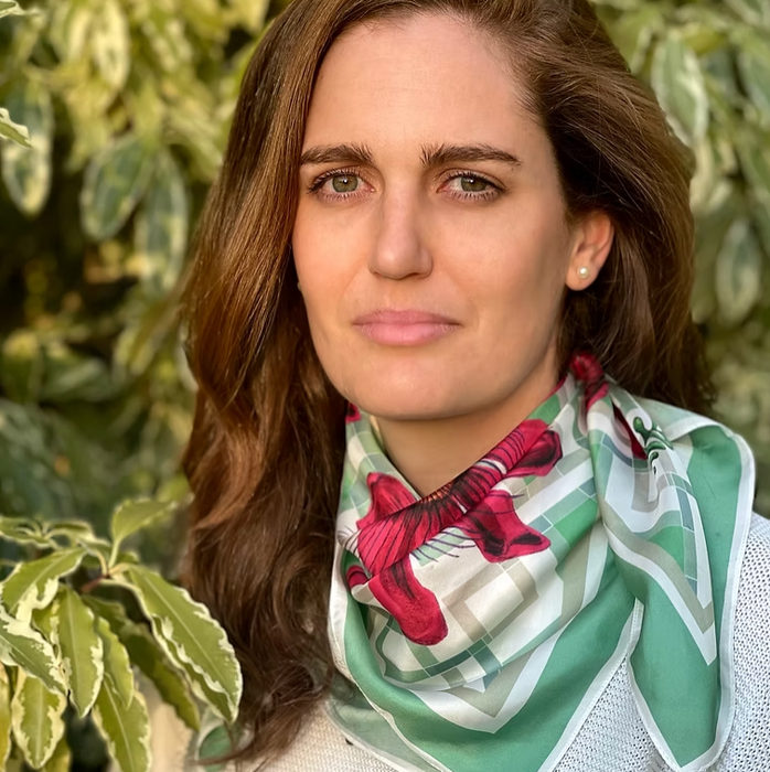 Passion flower silk scarf