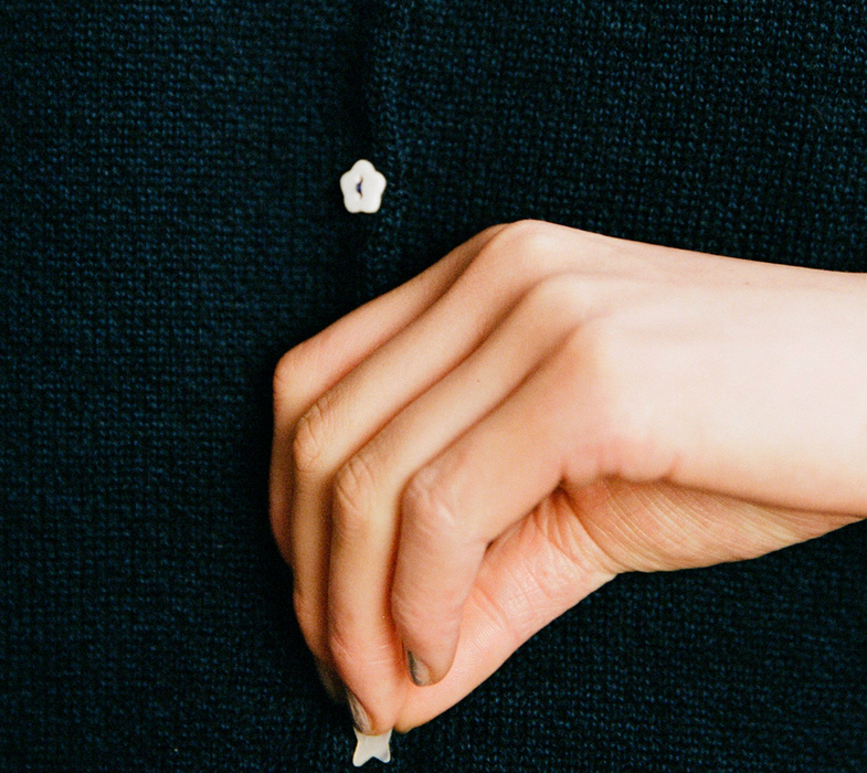 Heirloom button doll's cardigan