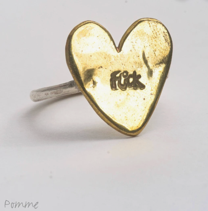 Brass heart ring