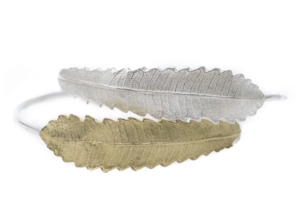 Silver wallum coastal banksia leaf bangle