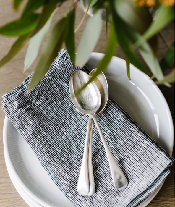 Houndstooth linen napkins