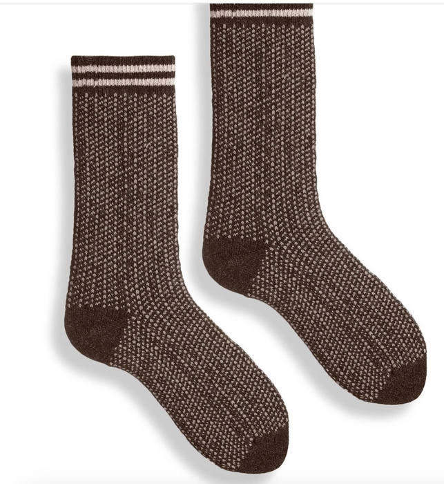 Nordic pattern cashmere wool sock