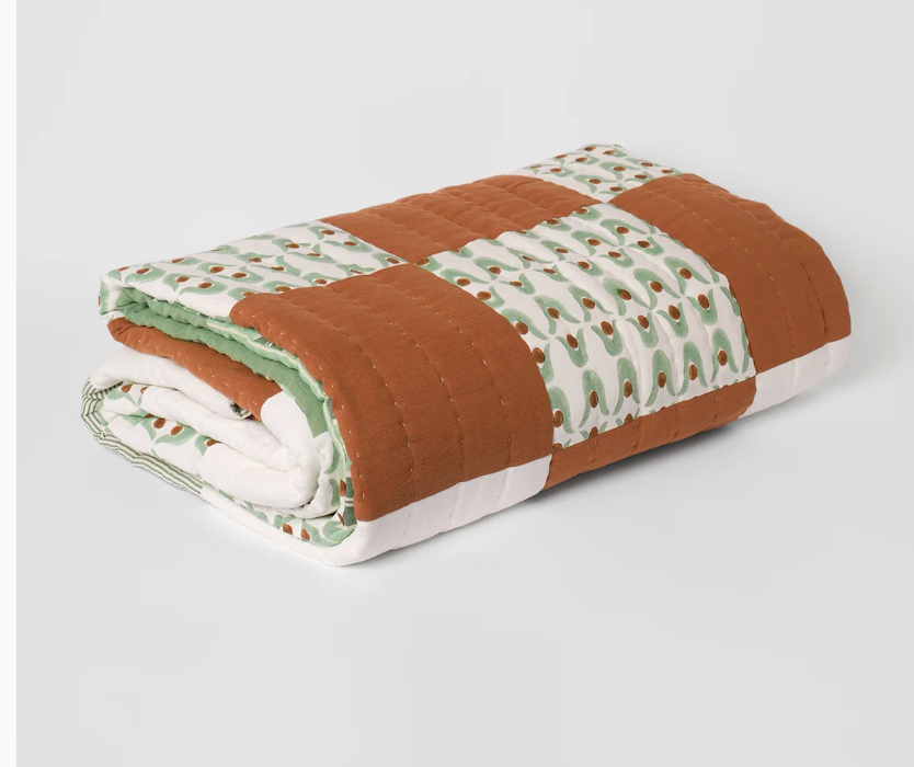 Kantha quilt - geo patchwork