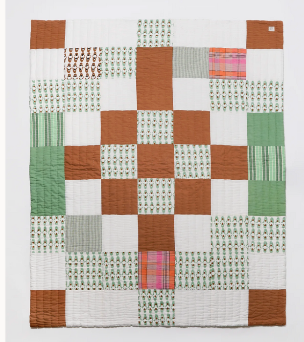 Kantha quilt - geo patchwork