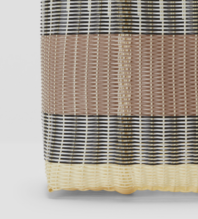 Handwoven two tone medium basket