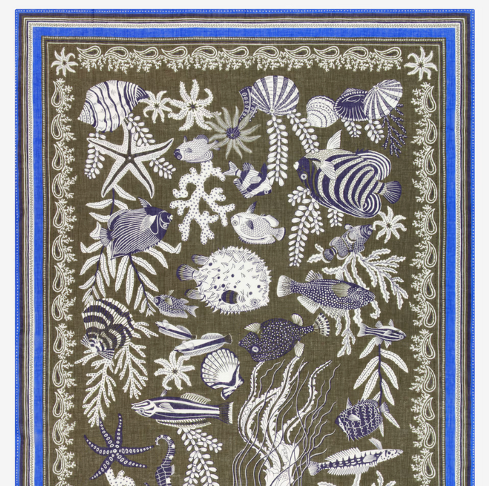 Neptune cotton and silk square scarf
