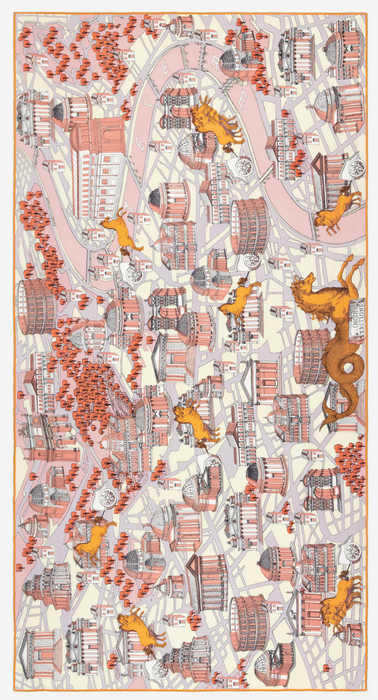 Rome cotton and silk scarf
