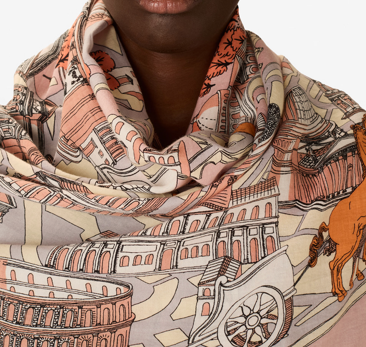 Rome cotton and silk scarf