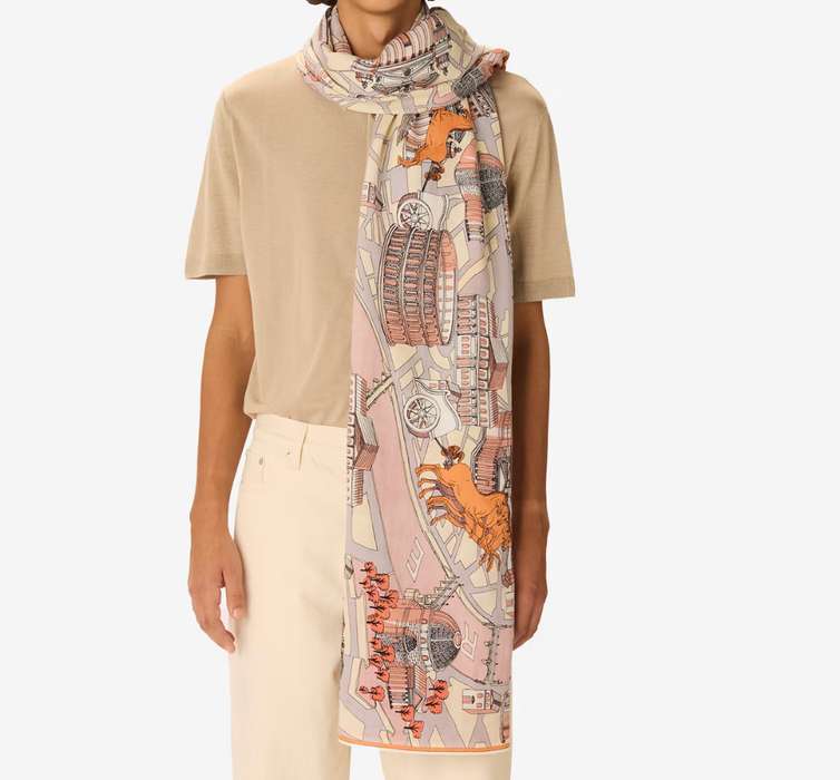 Rome cotton and silk scarf