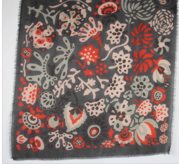 Fine wool scarf - square 100 x 100 cm