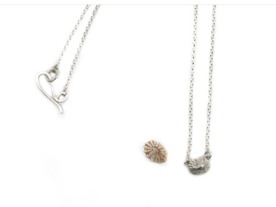 Dainty silver limpet charm necklace