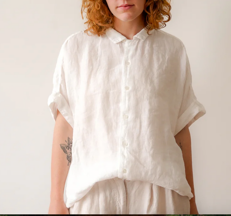 Pippi short sleeve linen blouse