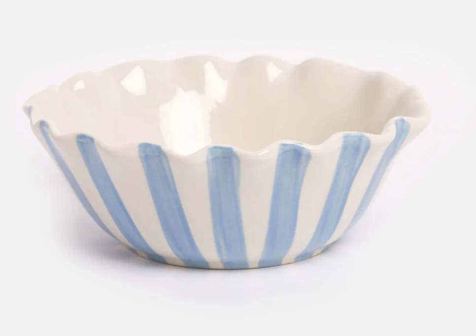 Stripey fluted dessert bowls