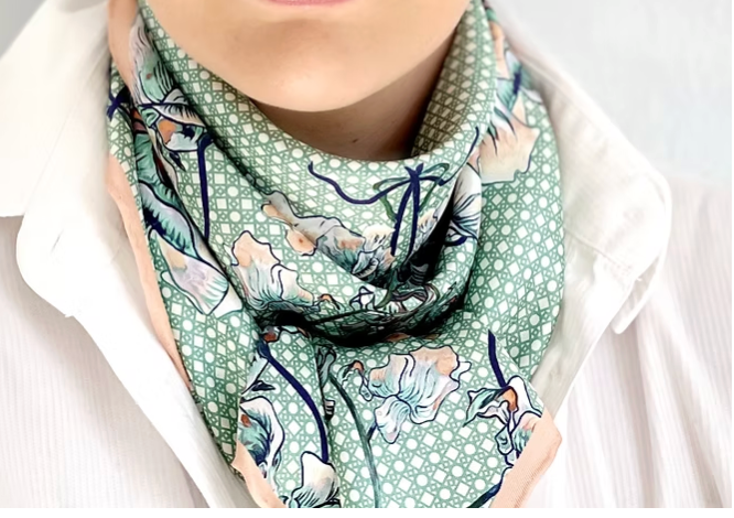 Sweet pea silk scarf