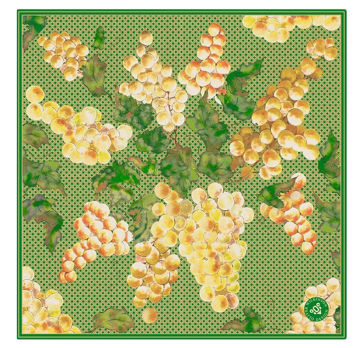 Wreath of grapes silk scarf