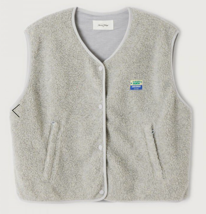 Fleece boucle vest - earth tones