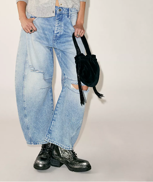 Lucky You barrel jean in ripped pale denim