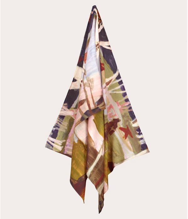 Night Herons wool scarf / shawl