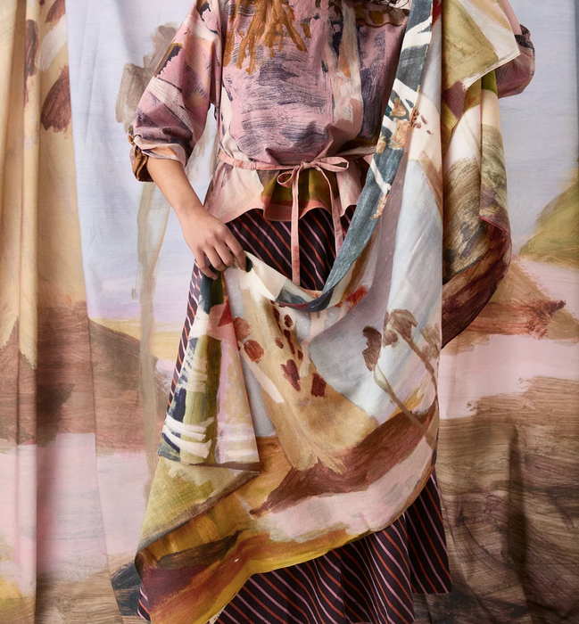 Night Herons wool scarf / shawl
