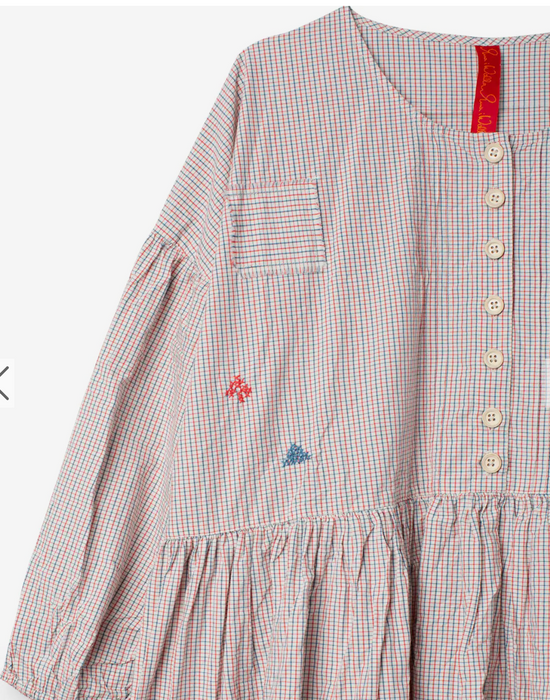 Pearl fine check tunic/smock