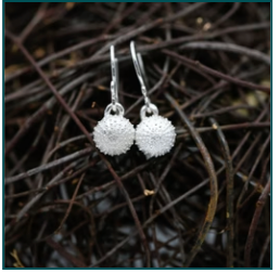 Petite urchin hook earrings