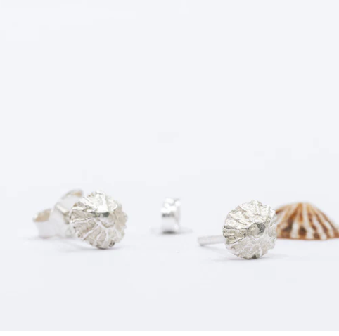 Silver shell or flower studs