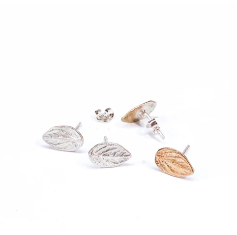 Silver shell or flower studs