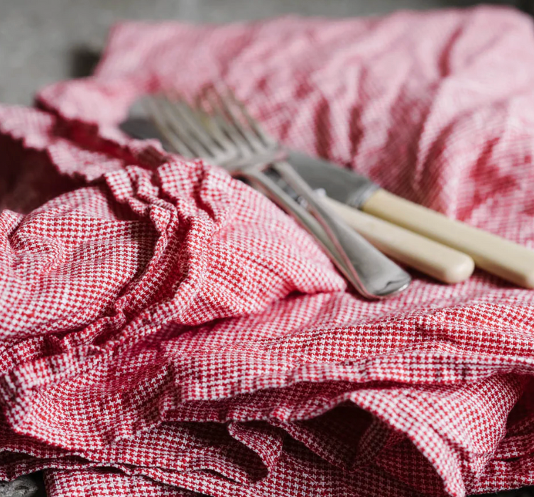 Linen striped tea towel
