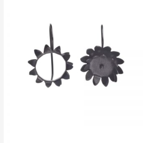 Day & night sunflower hook earrings