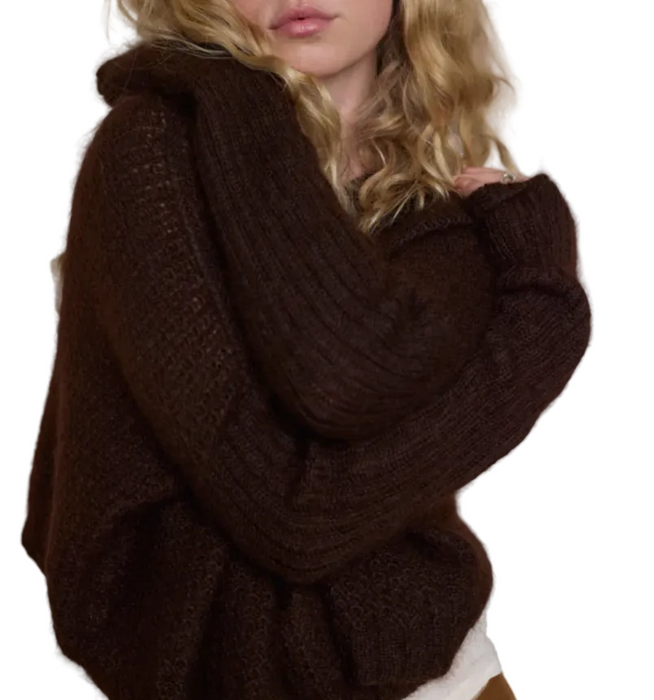 Waffle crop knit in mohair