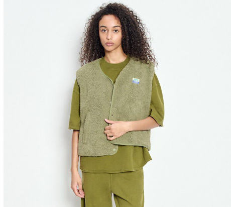 Fleece boucle vest - earth tones