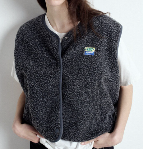Fleece boucle vest - earth tones