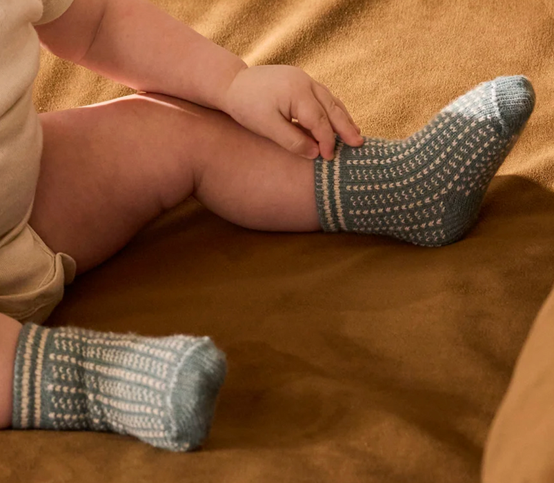 Baby cashmere wool socks Nordic pattern