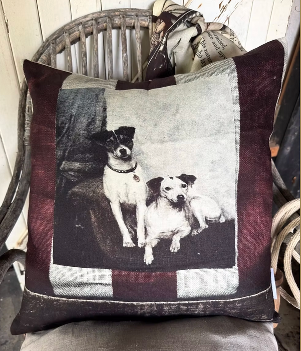 Digitally printed linen cushions