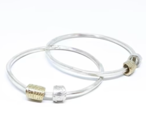 Sea bangle in silver and brass