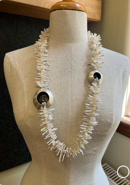 Biwa stick pearl neckpiece