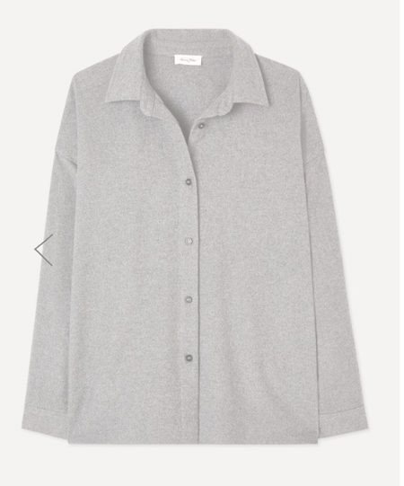 American Vintage brushed cotton shirt in grey, flat lay
