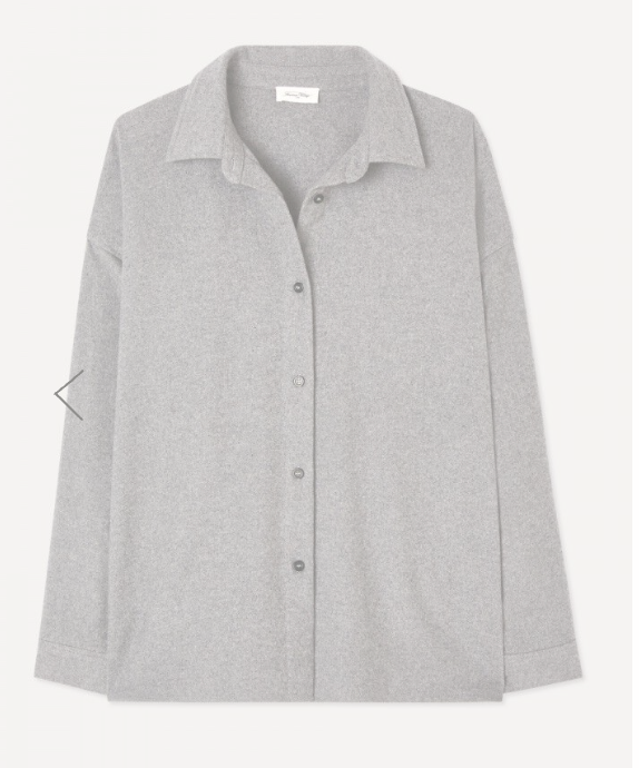 American Vintage brushed cotton shirt in grey, flat lay