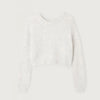 American Vintage Nib fluffy knit jumper in polar white, flat lay