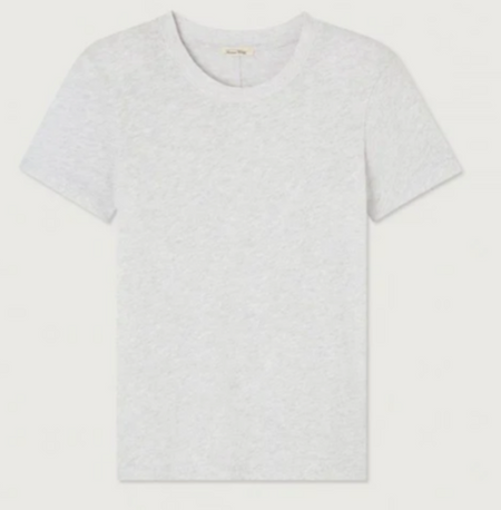 American Vintage Sonoma round neck short sleeve tee in arctic light grey, flat lay