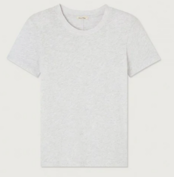 American Vintage Sonoma round neck short sleeve tee in arctic light grey, flat lay