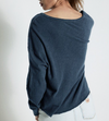 American Vintage Sonoma long sleeve tee in navy, back view on model