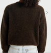 Back view of the American Vintage Vito cardigan in coffee brown