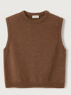 American Vintage Vito wool knit vest in chocolate brown, flat lay